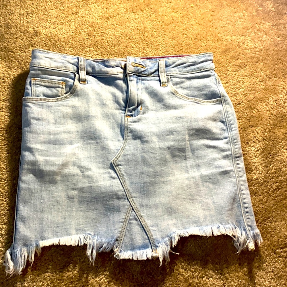 Fashionable Denim Skirt With Rips!